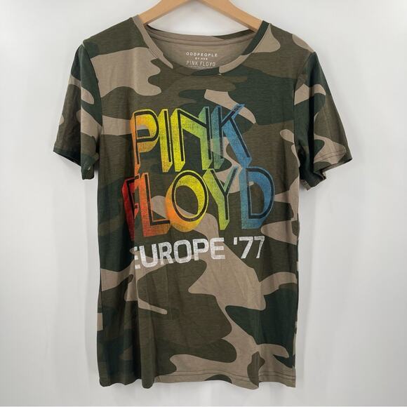 NEW ODD PEOPLE CLOTHING T-Shirt Size Small Camouflage Boho NWOT Pink Floyd Rock - Picture 10 of 11